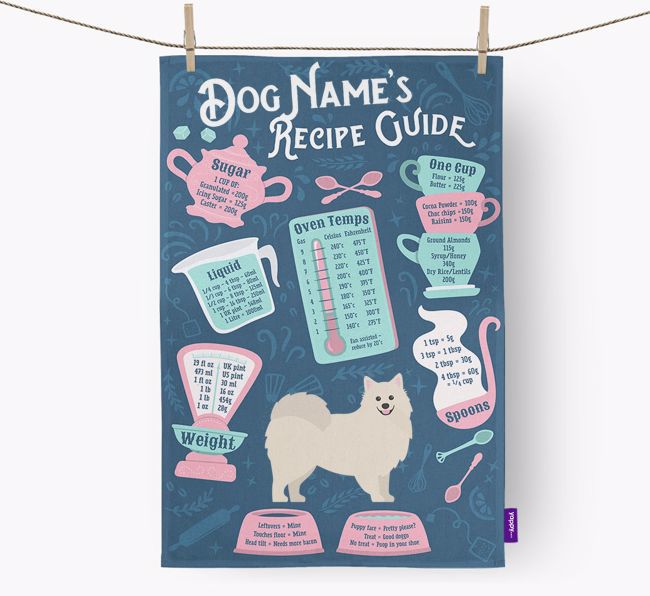 'Recipe Measurements Guide' - Personalized {breedFullName} Tea Towel